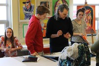 Philip Burke works with WSW students Will Denton and Alisha Johnson. Philip Burke works with WSW students Will Denton and Alisha Johnson.
